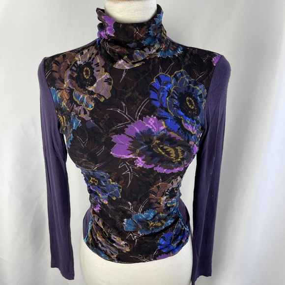 Etro purple floral turtleneck - Picture 2 of 5